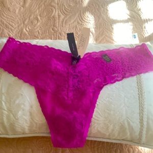 Victoria’s Secret lace thong in fuchsia